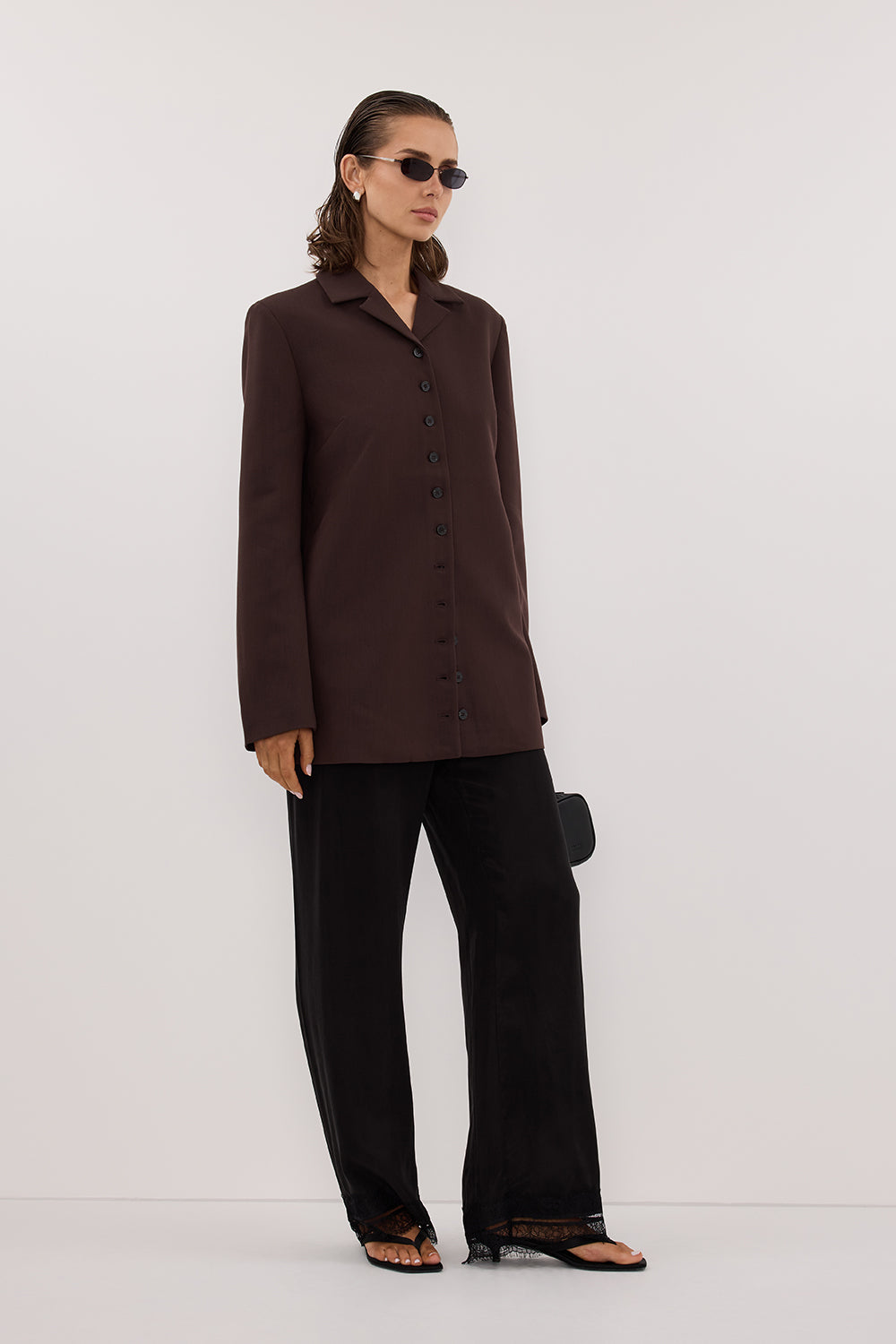 RYKER DARK CHOC OVERSIZED BLAZER