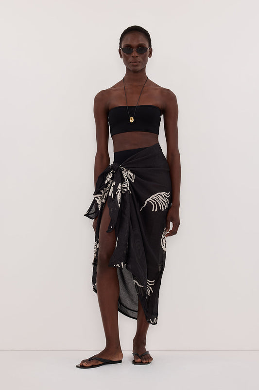 POSITANO BLACK RAMIE SARONG