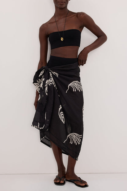 POSITANO BLACK RAMIE SARONG