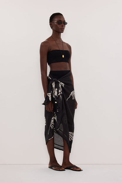 POSITANO BLACK RAMIE SARONG