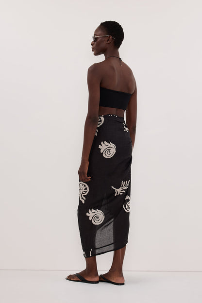 POSITANO BLACK RAMIE SARONG