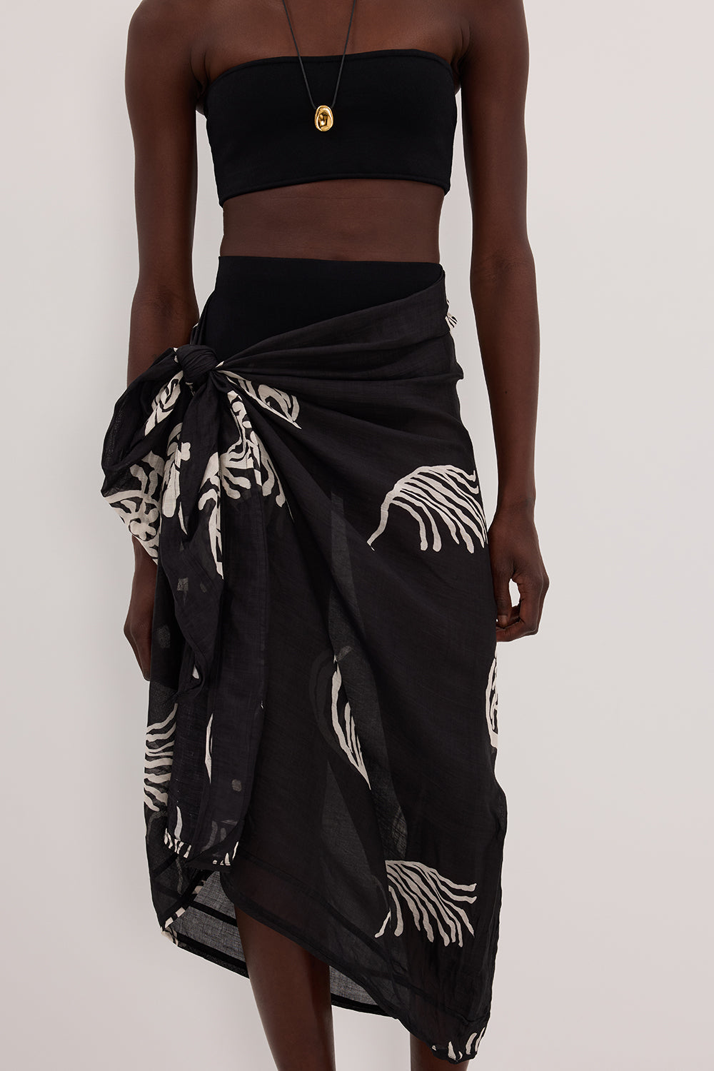 POSITANO BLACK RAMIE SARONG