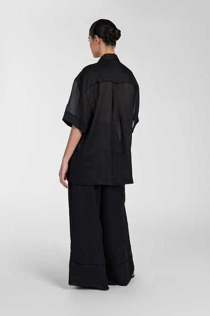 KAI BLACK RAMIE RESORT SHIRT