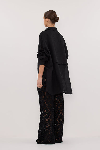 GIGI BLACK RAMIE LONG SLEEVE SHIRT