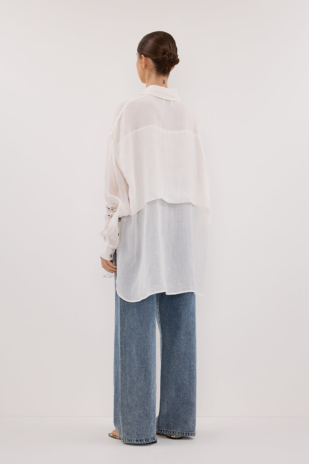 GIGI WHITE RAMIE LONG SLEEVE SHIRT