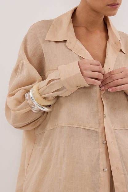 KAI MUSK OVERSIZED RAMIE LONG SLEEVE SHIRT