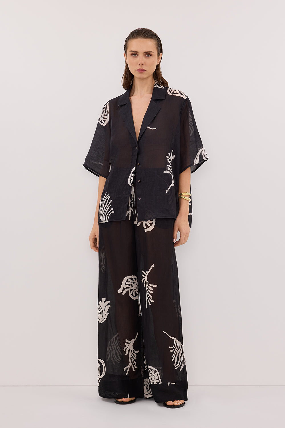 POSITANO BLACK RAMIE SHIRT