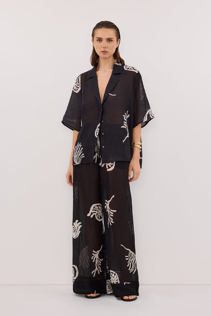 POSITANO BLACK RAMIE SHIRT