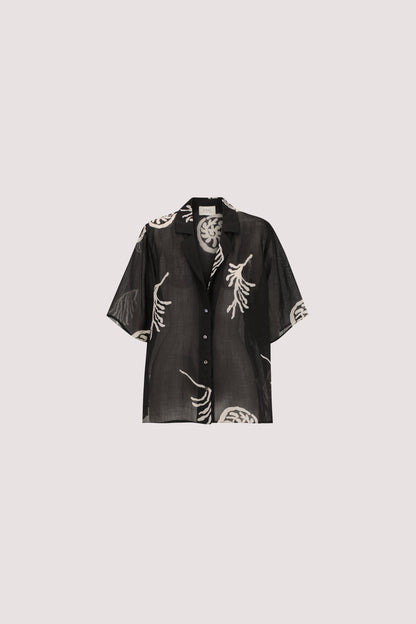 POSITANO BLACK RAMIE SHIRT