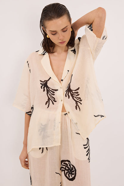 POSITANO SANDSTONE RAMIE SHIRT