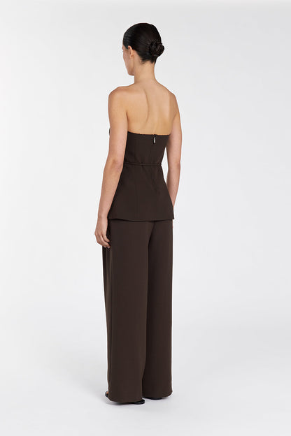 JULIE BITTER CHOC STRAPLESS TOP