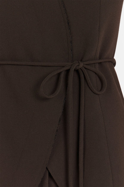 JULIE BITTER CHOC STRAPLESS TOP