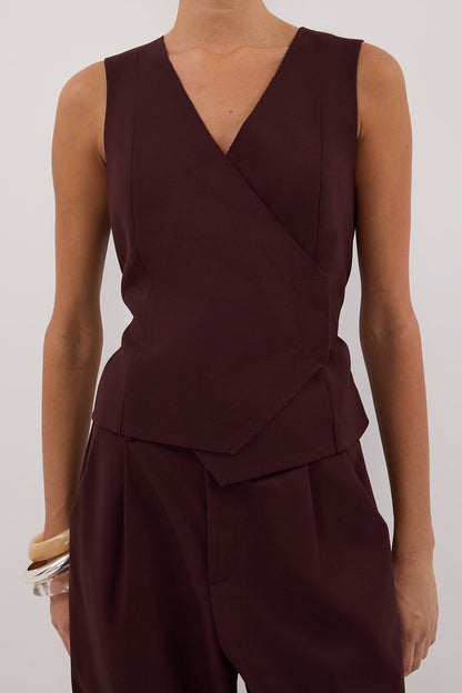 CAMILLA WALNUT ASYM TOP