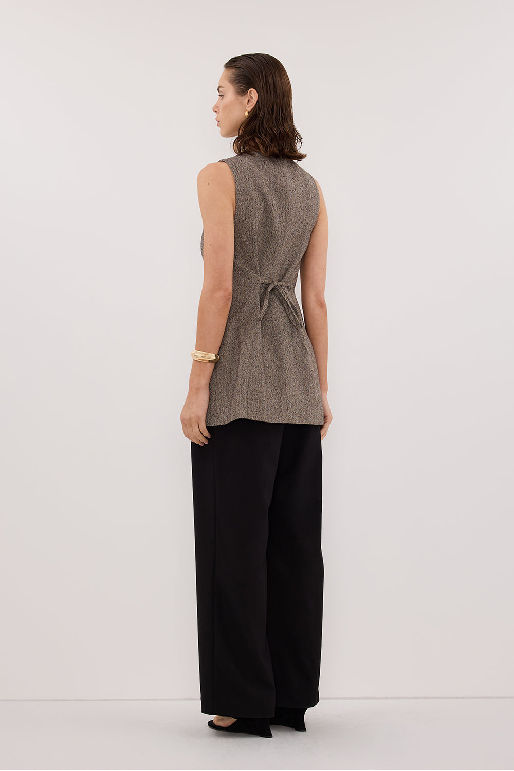 FRANKIE CHOC TWEED TUNIC VEST