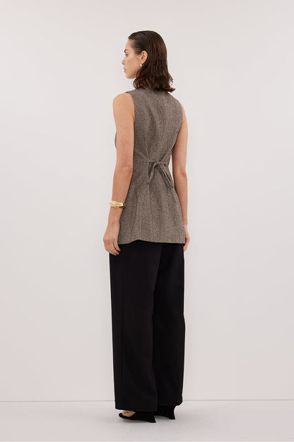 FRANKIE CHOC TWEED TUNIC VEST