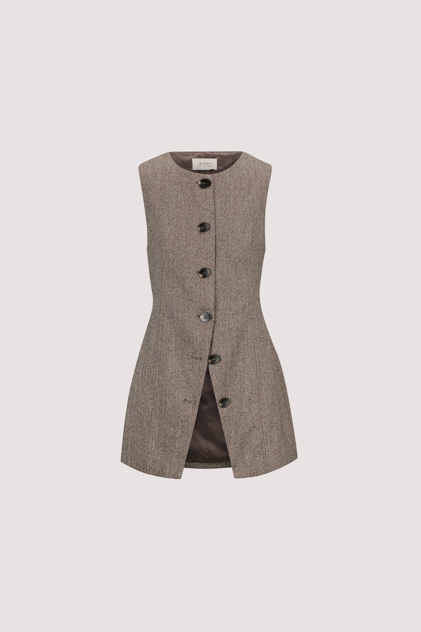 FRANKIE CHOC TWEED TUNIC VEST