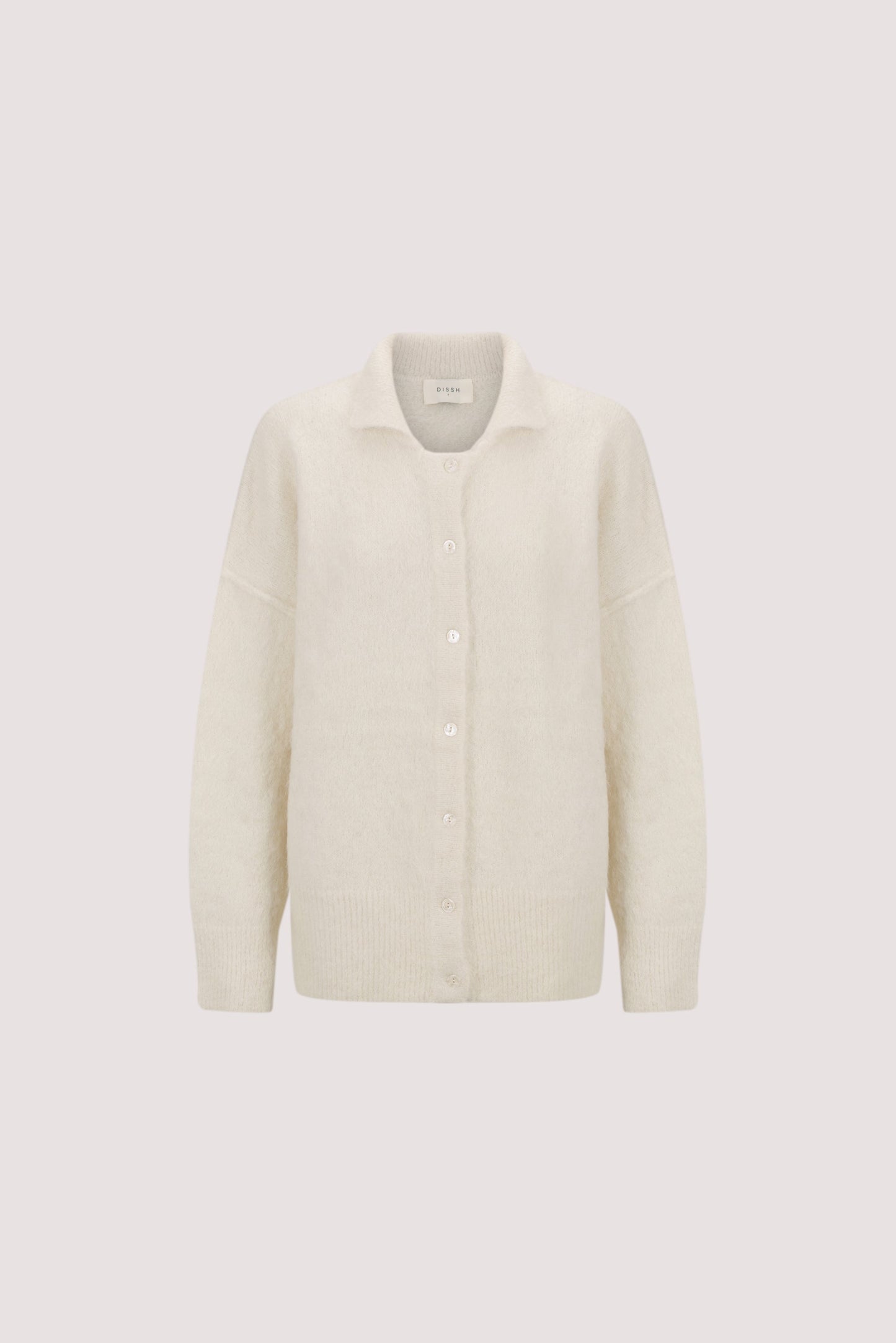 SALMA IVORY POLO NECK KNIT CARDIGAN