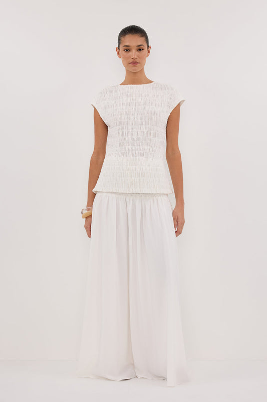 SIERRA WHITE TEXTURED TOP