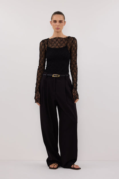 LIZZIE BLACK LACE LONG SLEEVE TOP