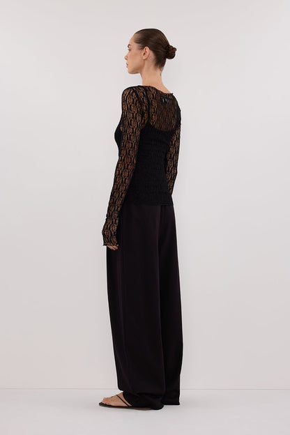 LIZZIE BLACK LACE LONG SLEEVE TOP