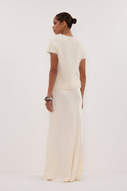 SALMA IVORY CAP SLEEVE KNIT TOP