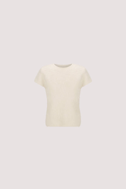 SALMA IVORY CAP SLEEVE KNIT TOP