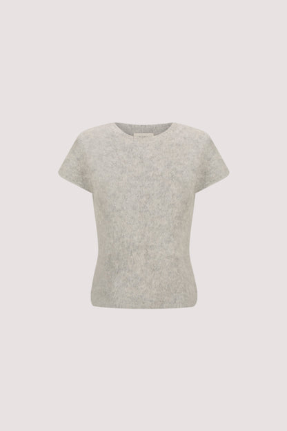 SALMA SILVER CAP SLEEVE KNIT TOP