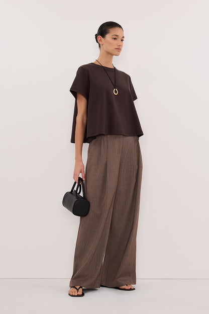 TATUM BITTER CHOC SHORT SLEEVE COTTON TEE