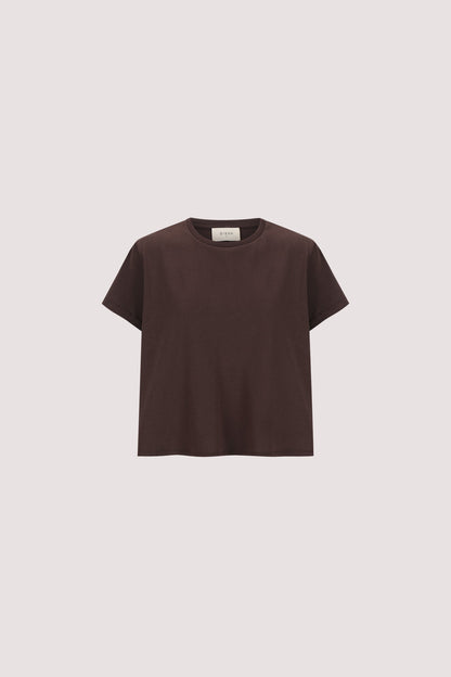 TATUM BITTER CHOC SHORT SLEEVE COTTON TEE