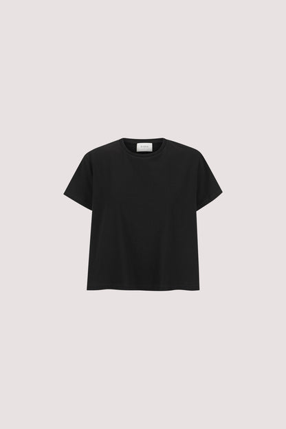 TATUM BLACK SHORT SLEEVE COTTON TEE