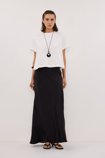 TATUM WHITE SHORT COTTON SLEEVE TEE