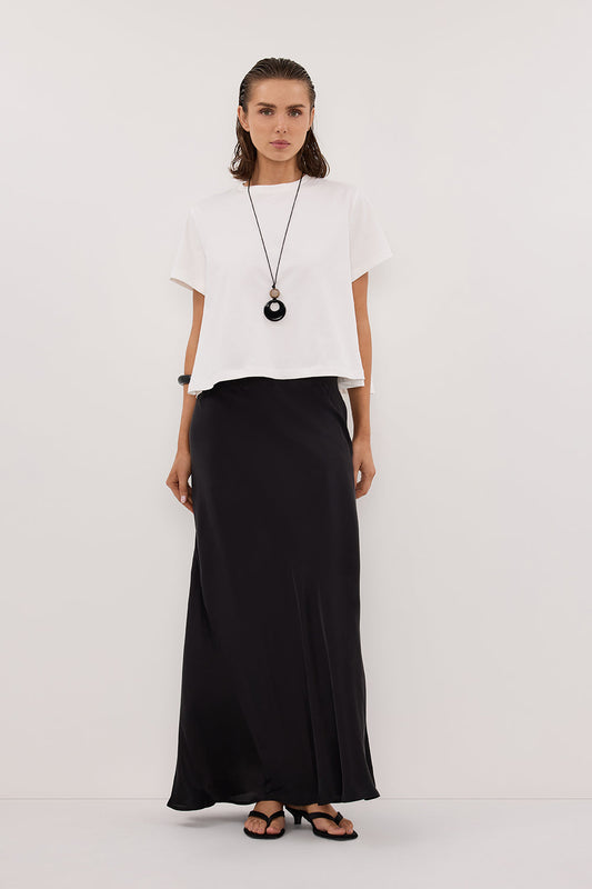 TATUM WHITE SHORT COTTON SLEEVE TEE