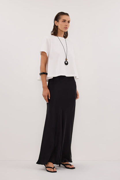 TATUM WHITE SHORT COTTON SLEEVE TEE