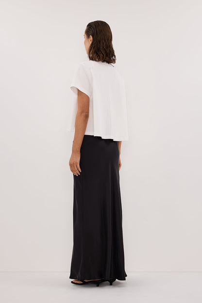 TATUM WHITE SHORT COTTON SLEEVE TEE