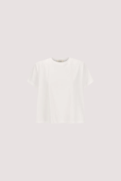 TATUM WHITE SHORT COTTON SLEEVE TEE