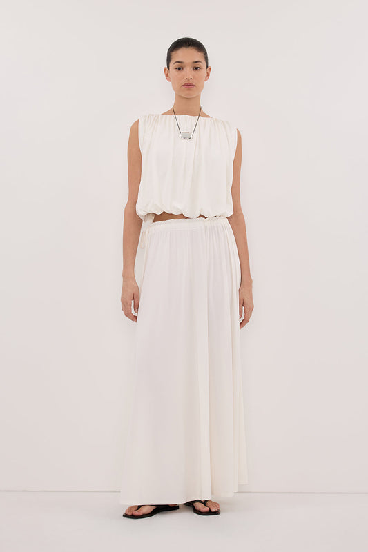 AVA OFF WHITE SLEEVELESS MODAL BLEND TOP