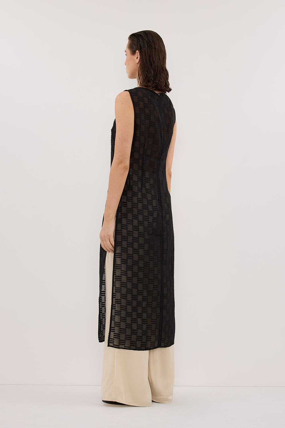 ELBA BLACK SHEER TUNIC TOP