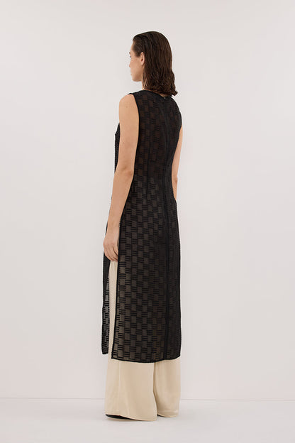 ELBA BLACK SHEER TUNIC TOP