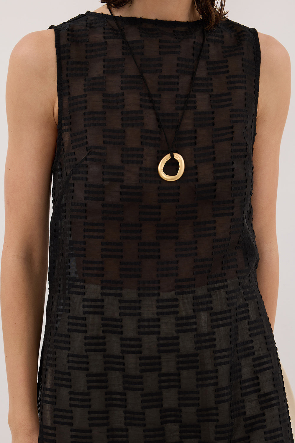 ELBA BLACK SHEER TUNIC TOP