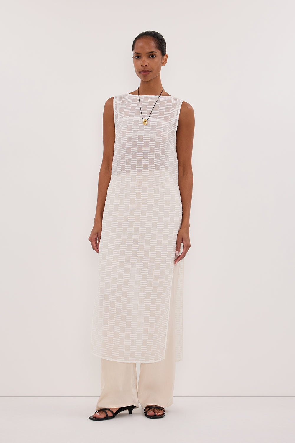 ELBA WHITE SHEER TUNIC TOP