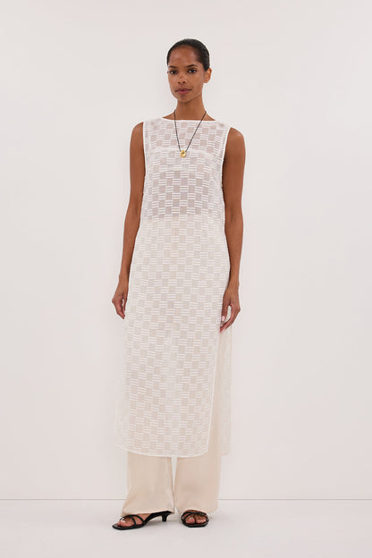 ELBA WHITE SHEER TUNIC TOP