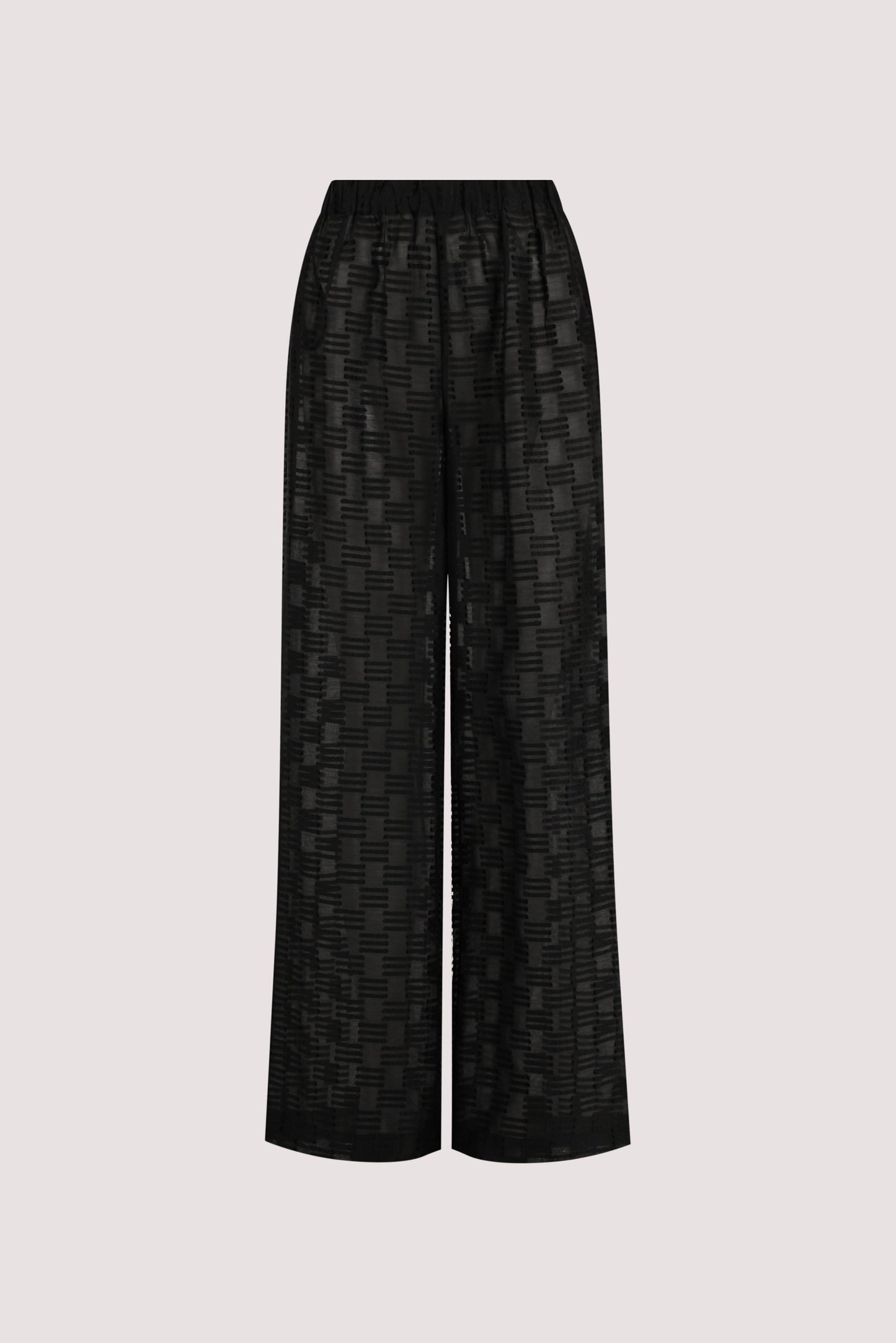 ELBA BLACK SHEER CHECK PANTS