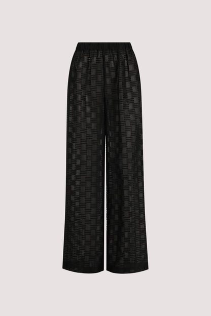 ELBA BLACK SHEER CHECK PANTS