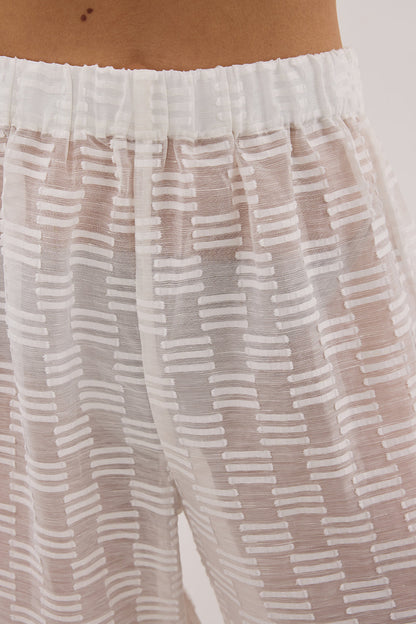 ELBA WHITE SHEER CHECK PANT