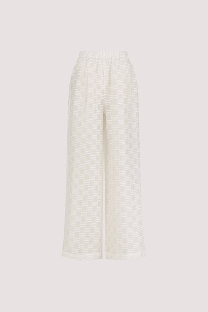 ELBA WHITE SHEER CHECK PANT