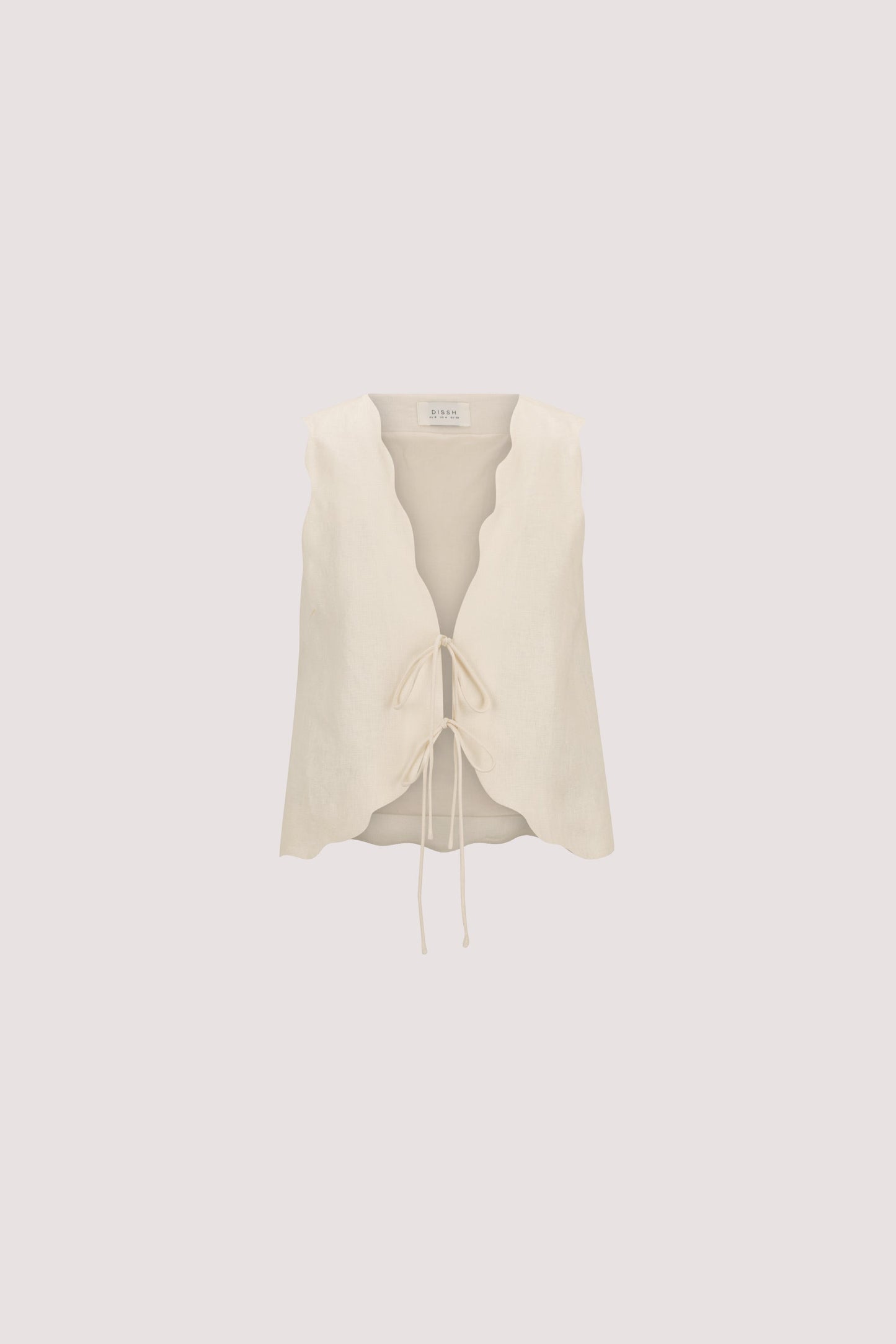 LELA SANDSTONE SLEEVELESS LINEN VEST TOP