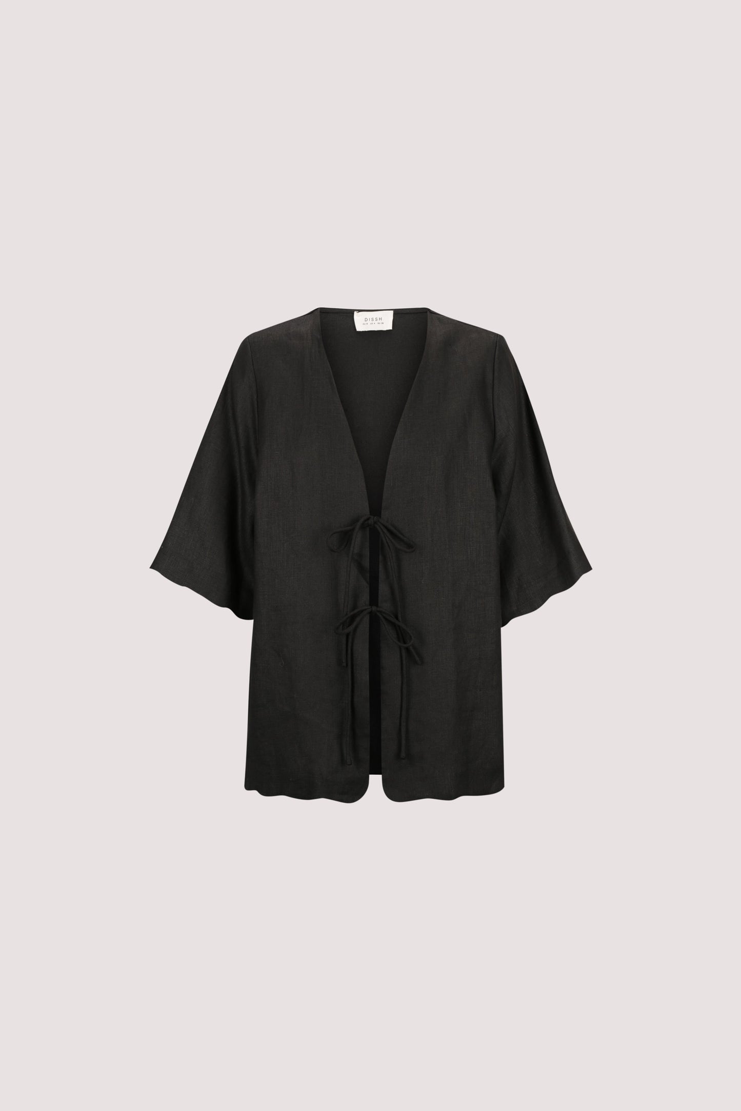 LELA BLACK SHORT SLEEVE LINEN SHIRT