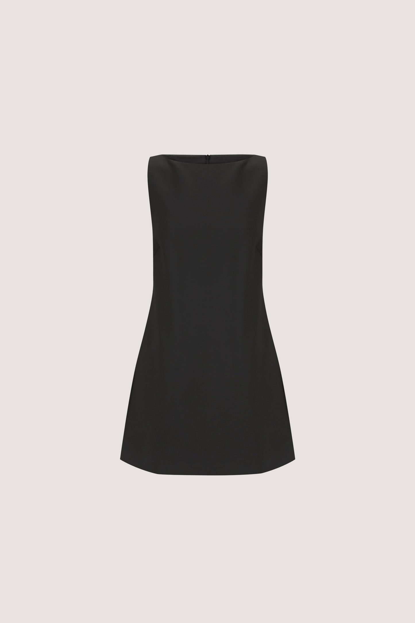 ROWIE BLACK SLEEVELESS BOAT NECK TUNIC TOP