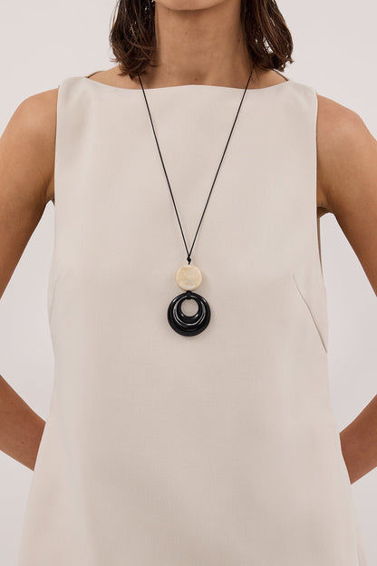 ROWIE BONE SLEEVELESS BOAT NECK TUNIC TOP