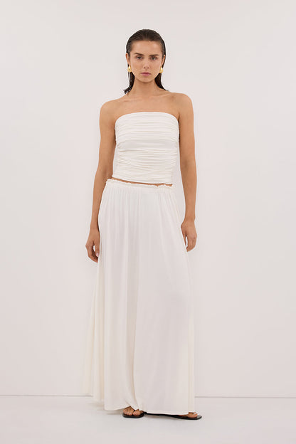 SHARI OFF WHITE STRAPLESS BANDEAU TOP